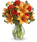 Fiery Lily and Rose from Boulevard Florist Wholesale Market